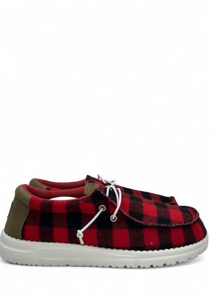 Чоловічі мокасини Hey Dude Wally Buffalo Plaid Red 40657-610 Розмір 45, устілка 30 см Червоний НФ-00000348-8 фото