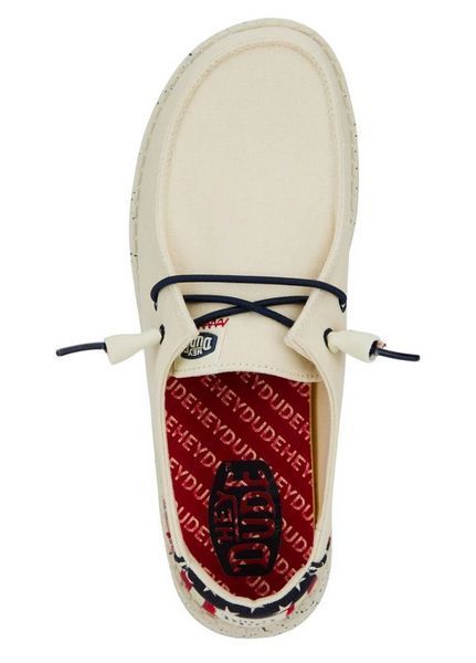 Мужские мокасины Hey Dude Wally Americana Wide Off White 41784-1LB, размер 44, стелька 29 см УТП047575-2 фото