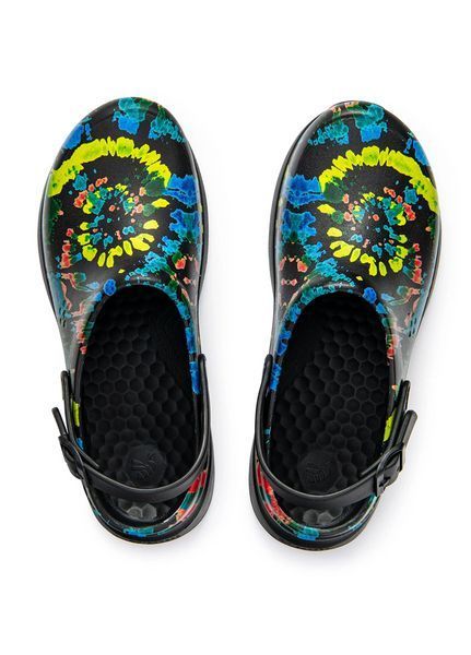 Женские шлепанцы сабо Joybees Work Clog Black Spiral Tie Dye, размер 35.5 стелька 22,8см (черный тайдай) УТП055494-31 фото