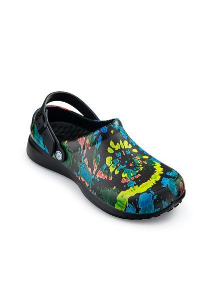 Женские шлепанцы сабо Joybees Work Clog Black Spiral Tie Dye, размер 35.5 стелька 22,8см (черный тайдай) УТП055494-31 фото