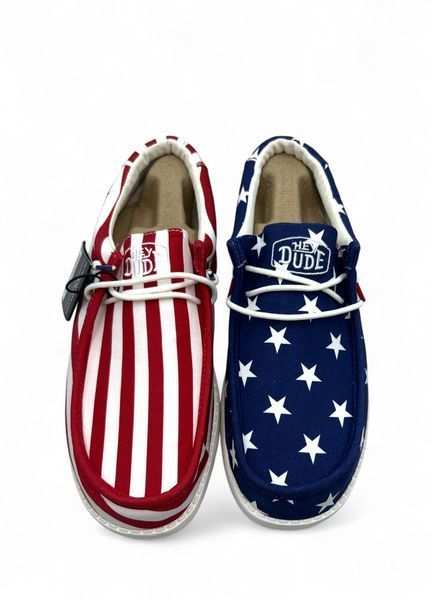 Чоловічі мокасини Hey Dude Wally Patriotic Merican Flag розмір 42, устілка 27.7 см Американський прапор НФ-00000348-4 фото