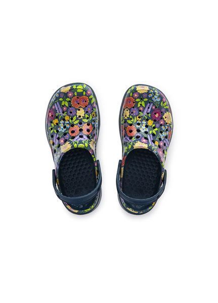 Женские шлепанцы сабо Joybees Active Clog Graphics, размер 37.5 стелька 24,5 см (синий цветок) УТП055494-29 фото