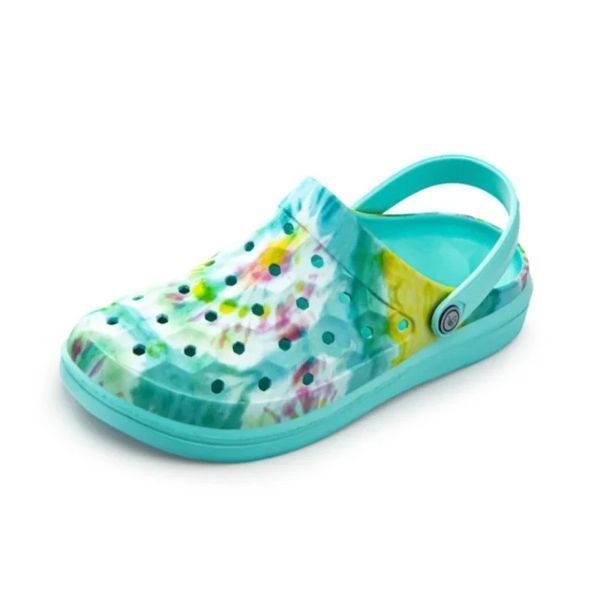Женские шлепанцы сабо Joybees Varsity Clog Aqua Washed Tie Dye, размер 36.5 стелька 23,6см (бирюза тайдай) УТП055494-73 фото