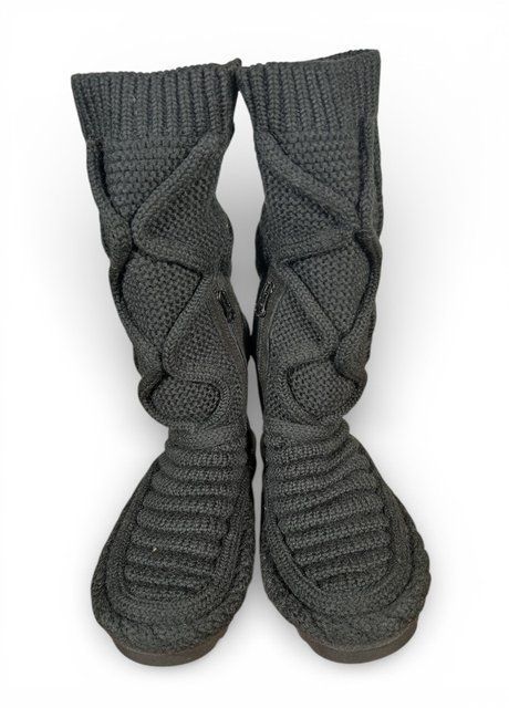 Жіночі чоботи UGG Classic Tall Chunky Knit (s/n 1130572) Розмір 37 (US 6), 23см, Чорний 2864877748 фото