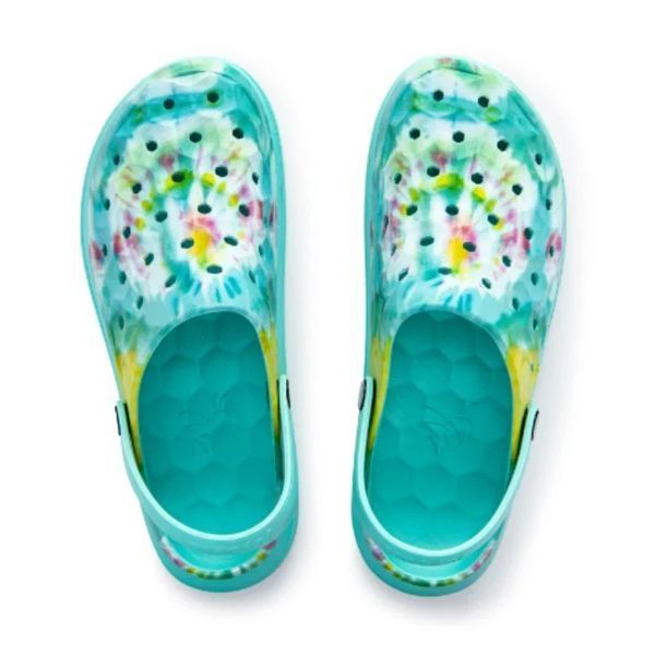 Женские шлепанцы сабо Joybees Varsity Clog Aqua Washed Tie Dye, размер 42.5 стелька 27,8см (бирюза тайдай) УТП055494-73 фото