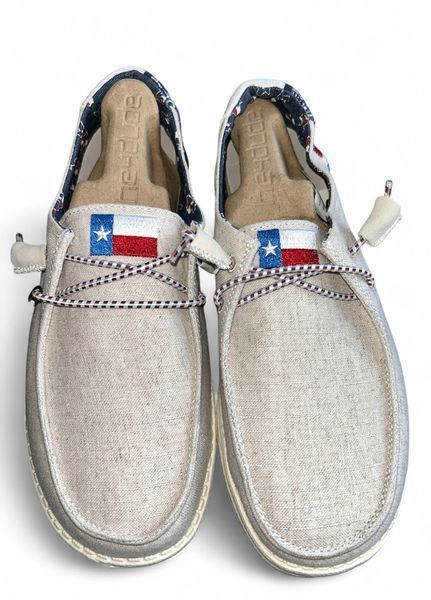 Чоловічі мокасини Hey Dude Wendy texas canvas, Off white розмір 48, устілка 31.7 см Білий НФ-00000348-29 фото