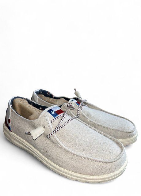 Чоловічі мокасини Hey Dude Wendy texas canvas, Off white розмір 48, устілка 31.7 см Білий НФ-00000348-29 фото