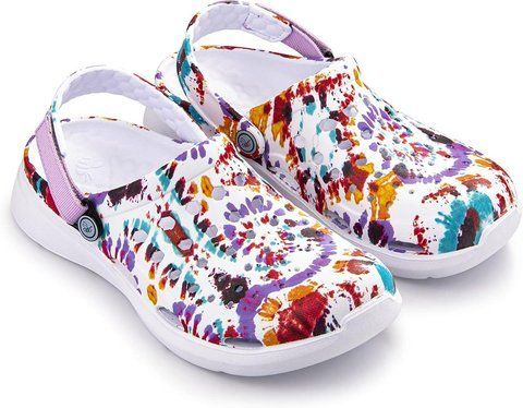 Жіночі шльопанці сабо Joybees Modern Clog White Spiral Tie Dye, розмір 35,5 устілка 22,8см (білий тай дай) УТП055494-5 фото