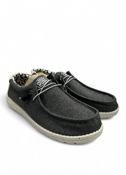Чоловічі мокасни Hey Dude Wally Stretch Canvas Opal Black 40022-1HX розмір 43, устілка 28.2 см Чорний опал НФ-00000348-26 фото