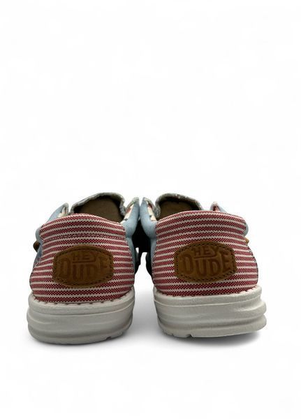 Мужские мокасины Hey Dude Wally Americana Denim Stripe 40395-4OE размер 41, стелька 27.2, см Голубой НФ-00000348-3 фото