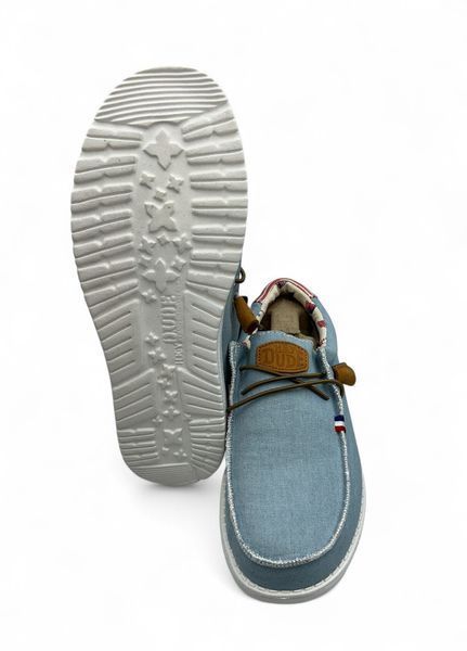 Мужские мокасины Hey Dude Wally Americana Denim Stripe 40395-4OE размер 41, стелька 27.2, см Голубой НФ-00000348-3 фото