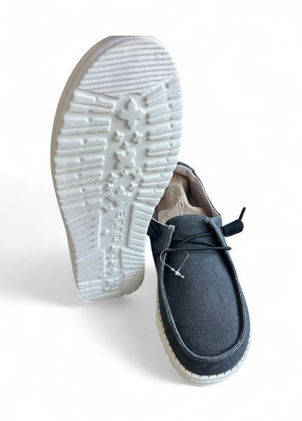 Чоловічі мокасини Hey Dude Wendy Chambray off black Розмір 42, устілка 27.7 см Сірий НФ-00000348-24 фото