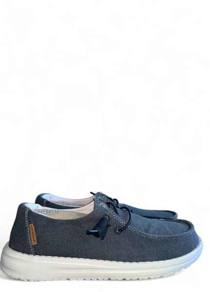 Чоловічі мокасини Hey Dude Wendy Chambray off black Розмір 42, устілка 27.7 см Сірий НФ-00000348-24 фото